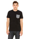 Bella + Canvas 3021 - Men's Jersey Short-Sleeve Pocket T-Shirt - Black / Heather Deep