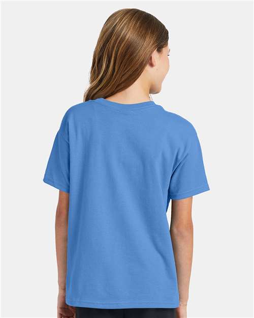 Hanes 5370 Carolina Blue — on model back