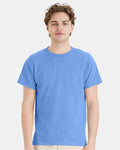 Hanes 5170 Carolina Blue — on model front