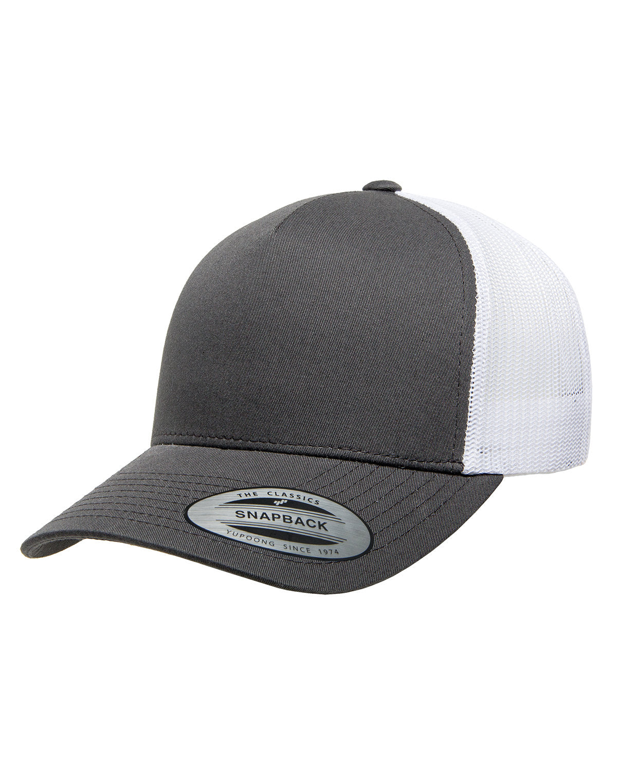 Unisex 5-Panel Retro Trucker Cap - Charcoal / White