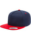 Yupoong Y6007 - Unisex 5-Panel Cotton Twill Snapback Cap - Navy / Red