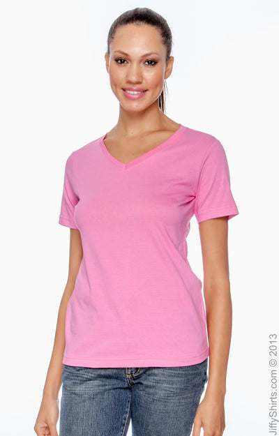 Women's Premium Jersey V-Neck T-Shirt - Raspberry