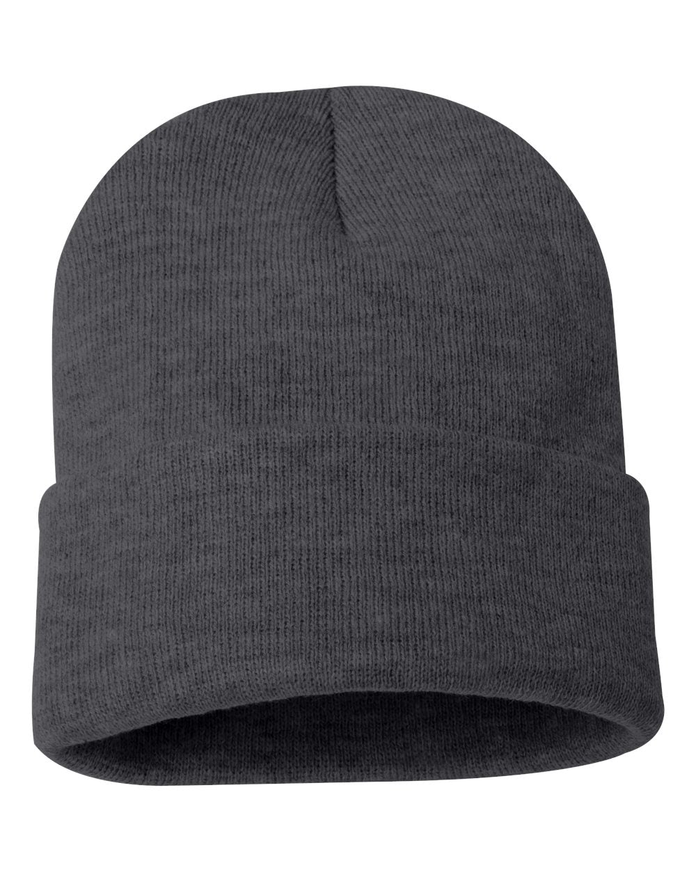 12" Solid Knit Beanie - Heather Charcoal