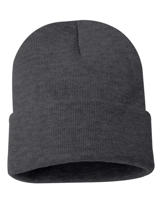 12" Solid Knit Beanie - Heather Charcoal