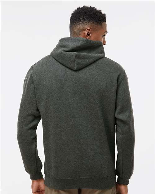 J. America 8815 Charcoal Heather — on model back