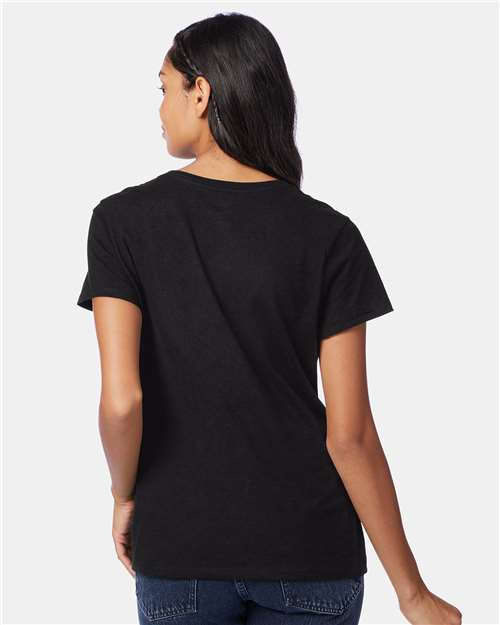 Hanes S04V Black — on model back