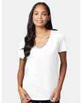 Hanes S04V White — on model front