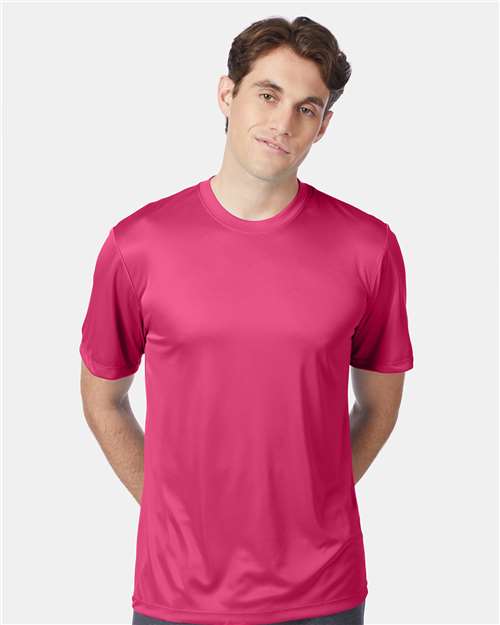 Hanes 4820 Wow Pink — on model front