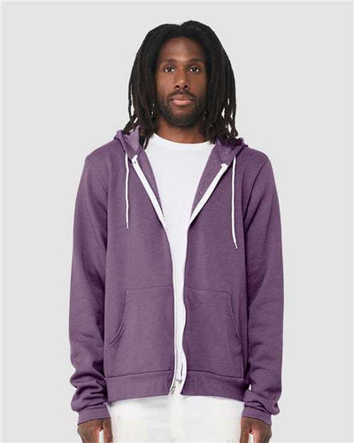 BELLA + CANVAS 3739 Heather Team Purple — on model front