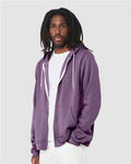 BELLA + CANVAS 3739 Heather Team Purple — on model side