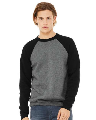 BELLA + CANVAS 3901 Deep Heather/ Black — on model front