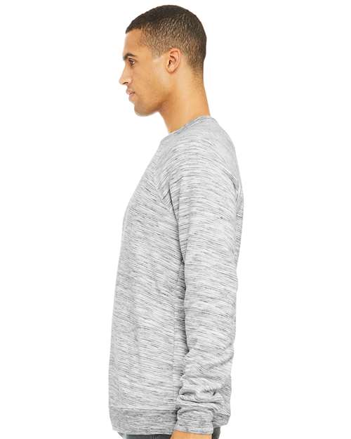 BELLA + CANVAS 3901 Light Grey Marble — on model side