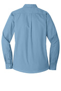Women's Long Sleeve Carefree Poplin Shirt - Carolina Blue