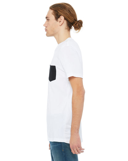 Men's Jersey Short-Sleeve Pocket T-Shirt - White / Black
