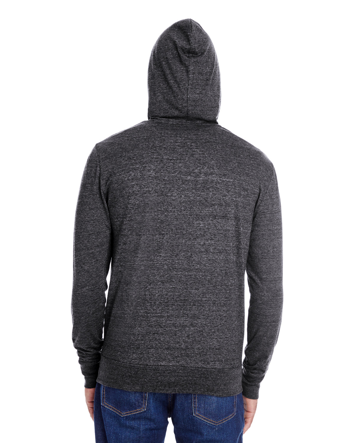 Unisex Triblend Full-Zip Light Hoodie - Black Triblend