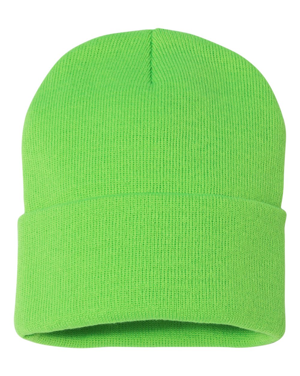 12" Solid Knit Beanie - Neon Green