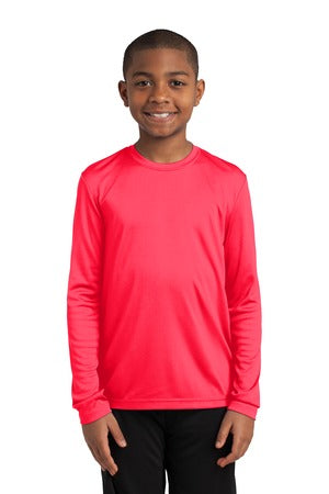 Youth Long Sleeve PosiCharge Competitor Tee - Hot Coral
