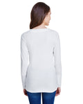 Women's Long Sleeve Fine Jersey Lace-Up T-Shirt - Blend White / Titanium