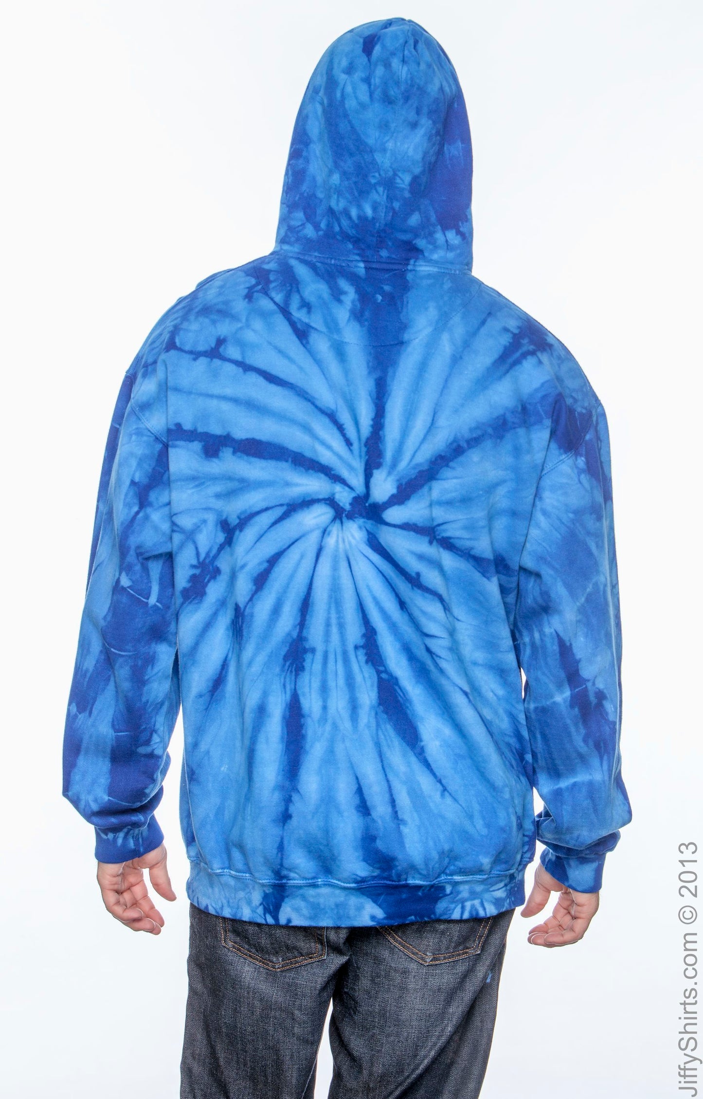 Unisex Tie-Dyed Pullover Hoodie - Spider Royal