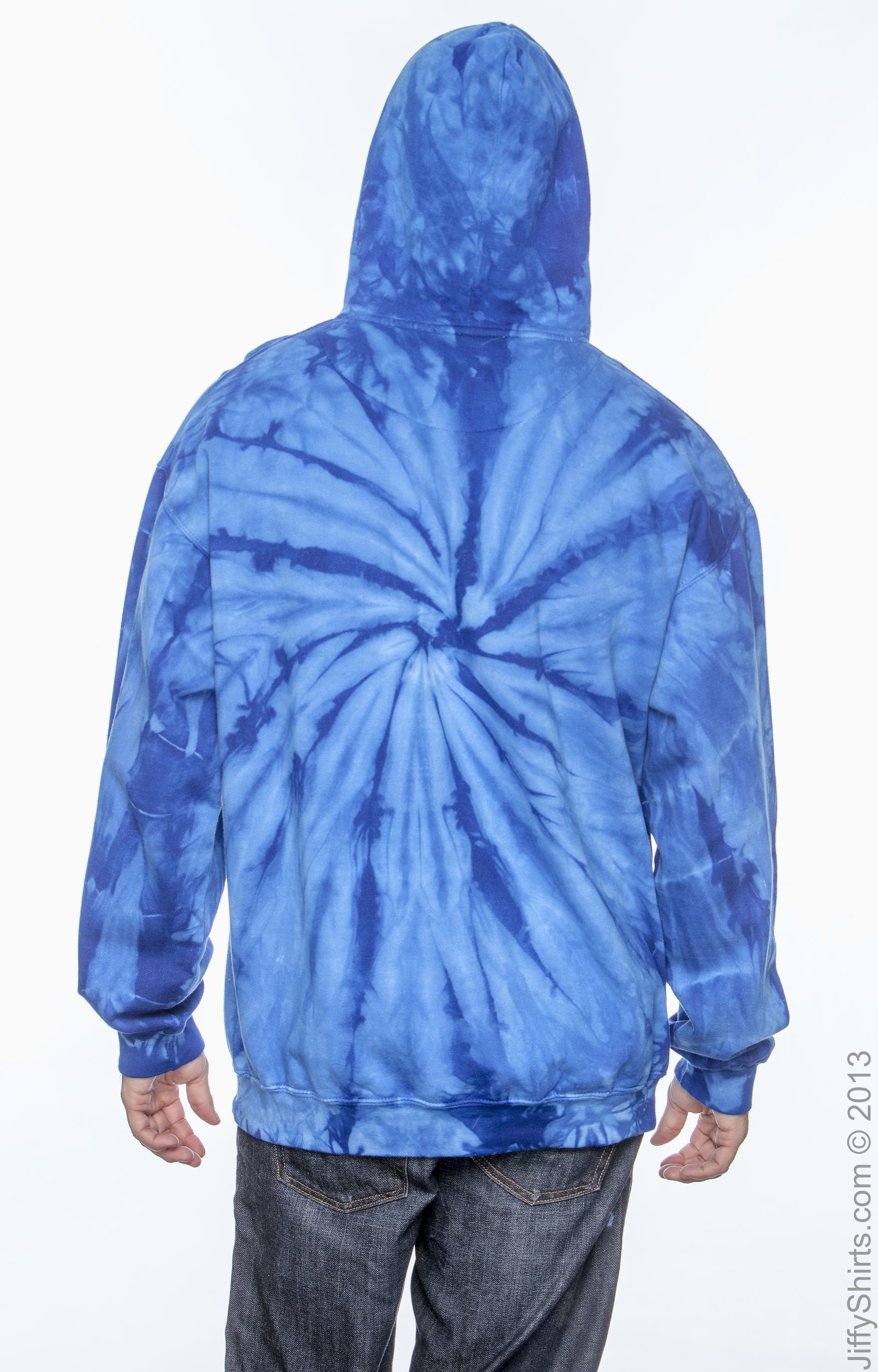 Unisex Tie-Dyed Pullover Hoodie - Spider Royal