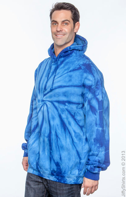 Unisex Tie-Dyed Pullover Hoodie - Spider Royal