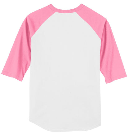 Unisex Colorblock Raglan Jersey - White / Bright Pink