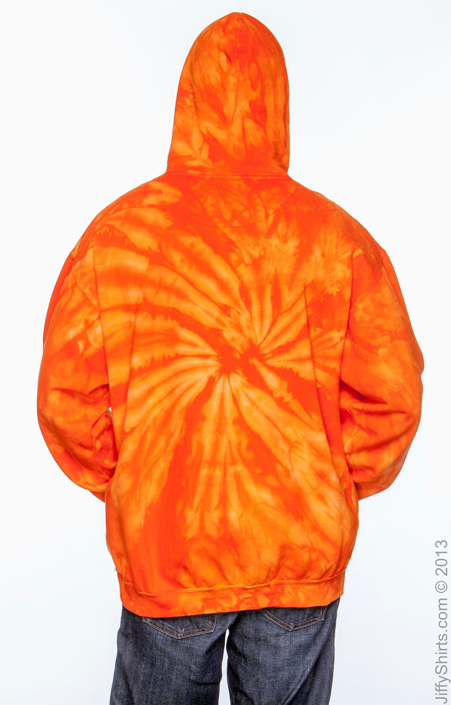 Unisex Tie-Dyed Pullover Hoodie - Spider Orange