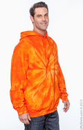 Unisex Tie-Dyed Pullover Hoodie - Spider Orange