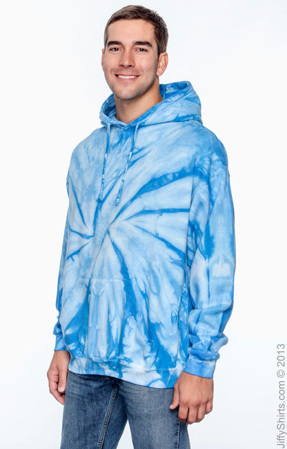 Unisex Tie-Dyed Pullover Hoodie - Spider Baby Blue