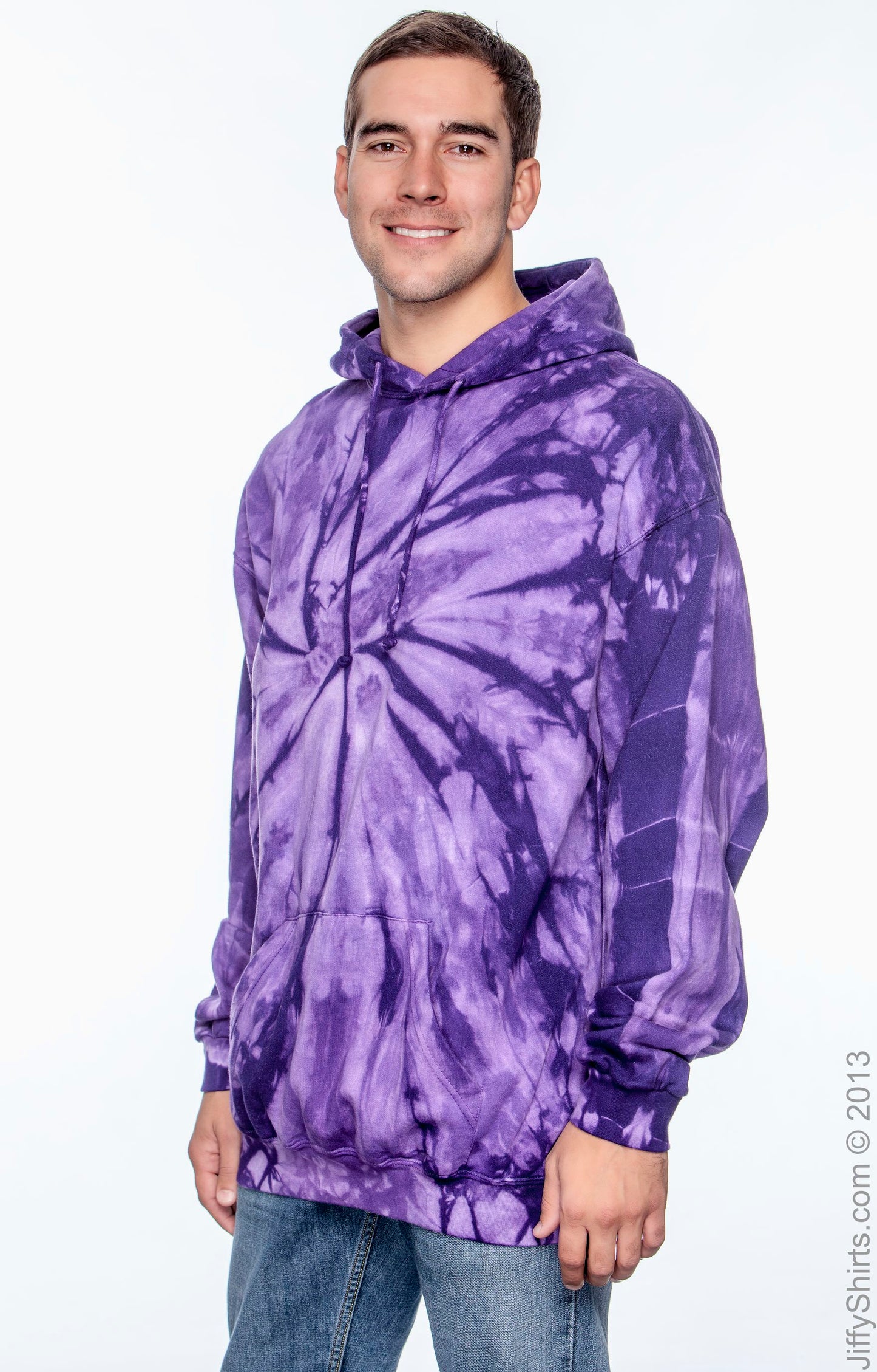 Unisex Tie-Dyed Pullover Hoodie - Spider Purple