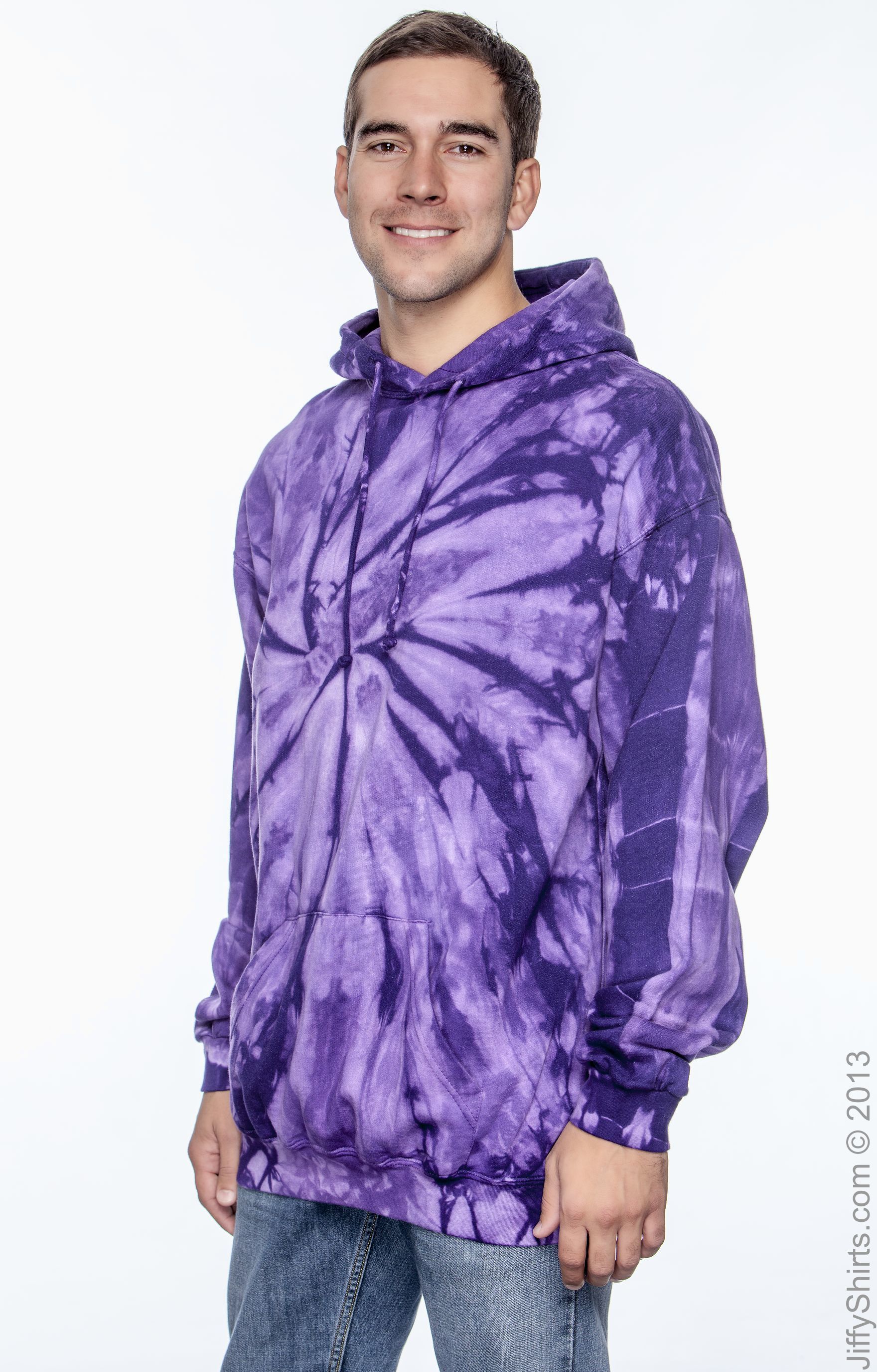 Unisex Tie-Dyed Pullover Hoodie - Spider Purple