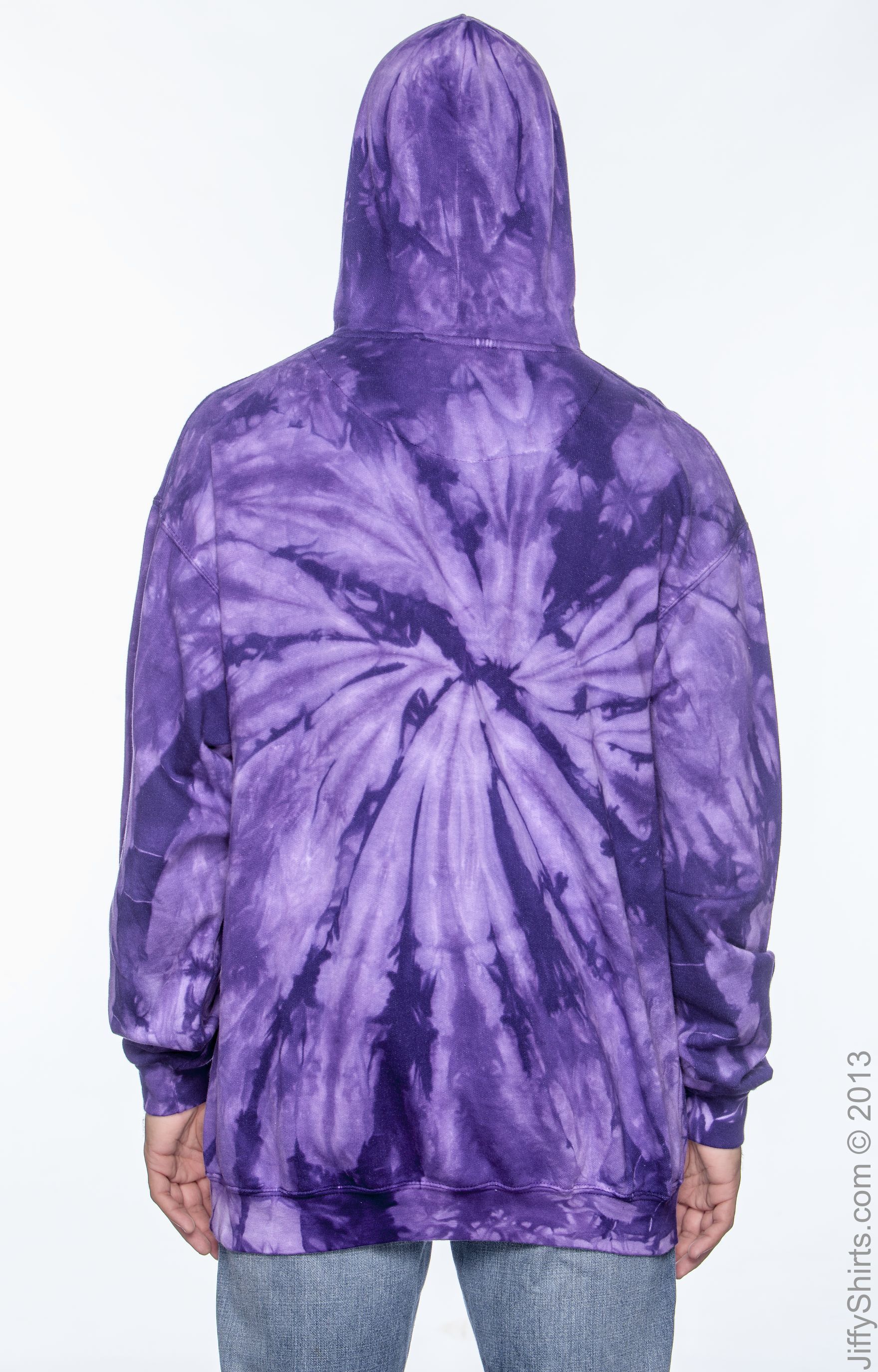 Unisex Tie-Dyed Pullover Hoodie - Spider Purple