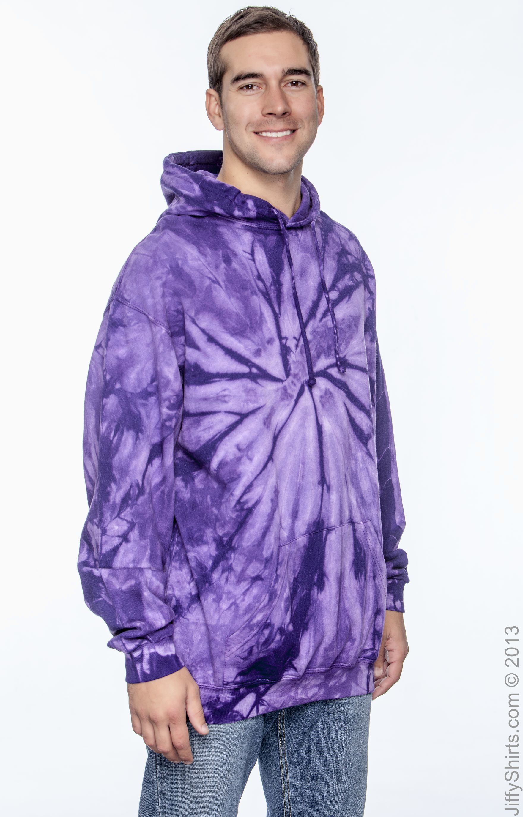 Unisex Tie-Dyed Pullover Hoodie - Spider Purple