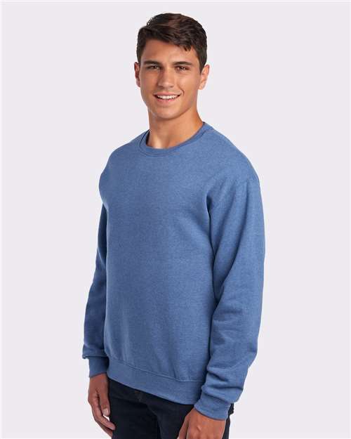 JERZEES 562MR Vintage Heather Blue — on model side