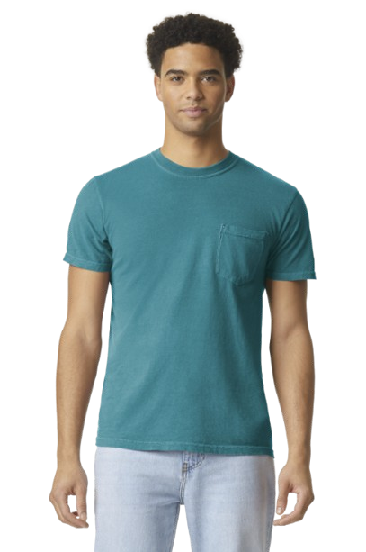 Unisex Heavyweight RS Pocket T-Shirt - Topaz Blue
