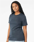 BELLA + CANVAS 3001 Vintage Navy — on model side