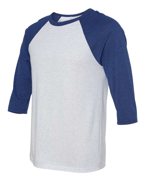 BELLA + CANVAS 3200 White Fleck/ Navy Triblend — side