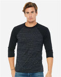 BELLA + CANVAS 3200 Black Marble/ Black — on model front