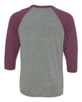 BELLA + CANVAS 3200 Grey/ Maroon Triblend — back