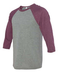 BELLA + CANVAS 3200 Grey/ Maroon Triblend — side