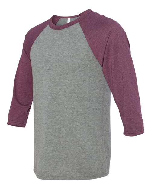 BELLA + CANVAS 3200 Grey/ Maroon Triblend — side