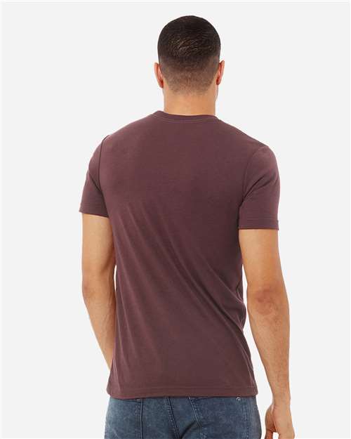 BELLA + CANVAS 3413 Maroon Triblend — on model back