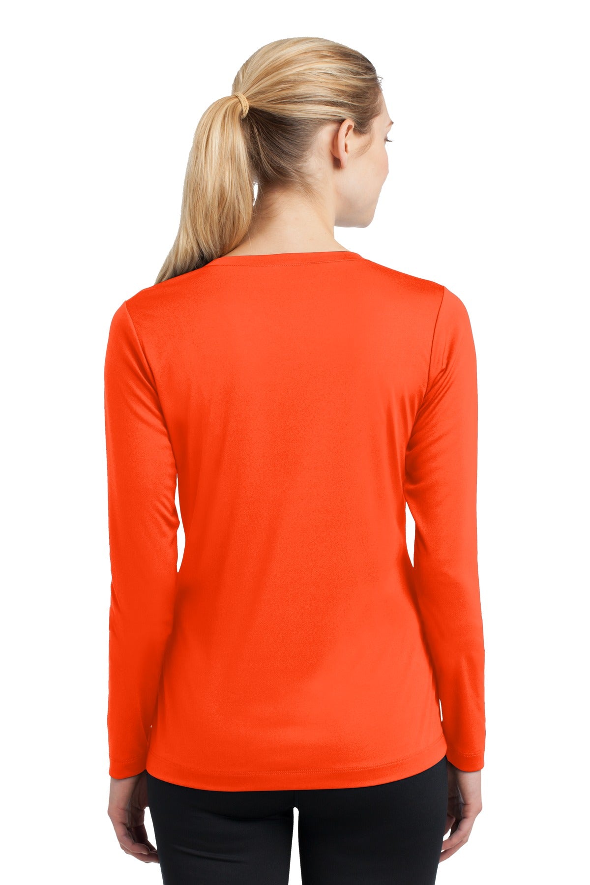 Women's Long Sleeve PosiCharge Competitor V-Neck Tee - Neon Orange