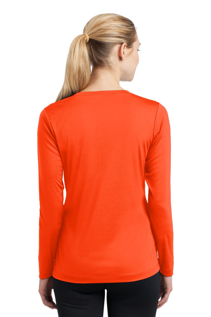Women's Long Sleeve PosiCharge Competitor V-Neck Tee - Neon Orange