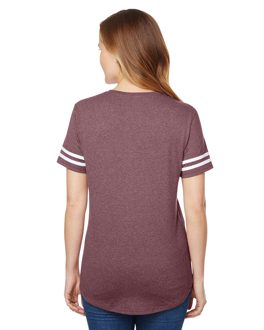 Heavy Cotton™ Women's Victory T-Shirt - Heather Maroon / White