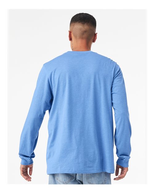 BELLA + CANVAS 3501 Carolina Blue — on model back