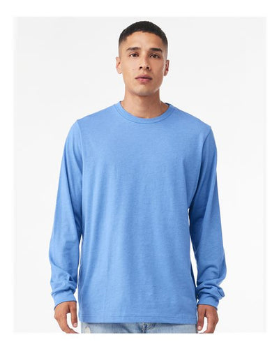 BELLA + CANVAS 3501 Carolina Blue — on model front