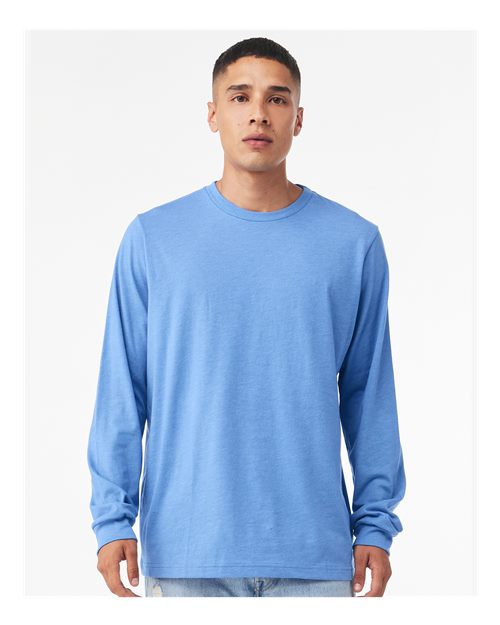 BELLA + CANVAS 3501 Carolina Blue — on model front