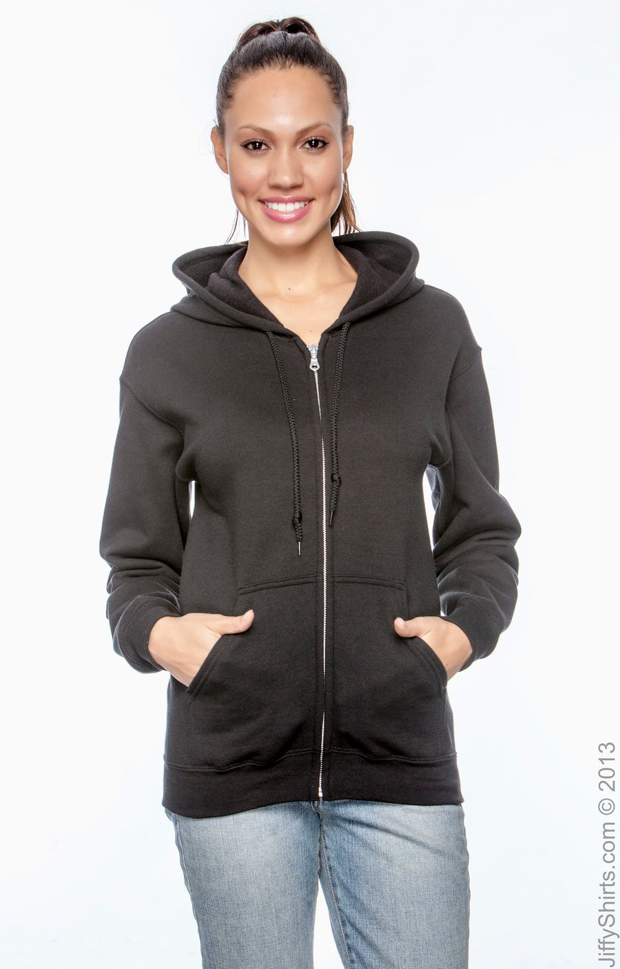 Unisex DryBlend®  50/50 Full-Zip Hoodie - Black