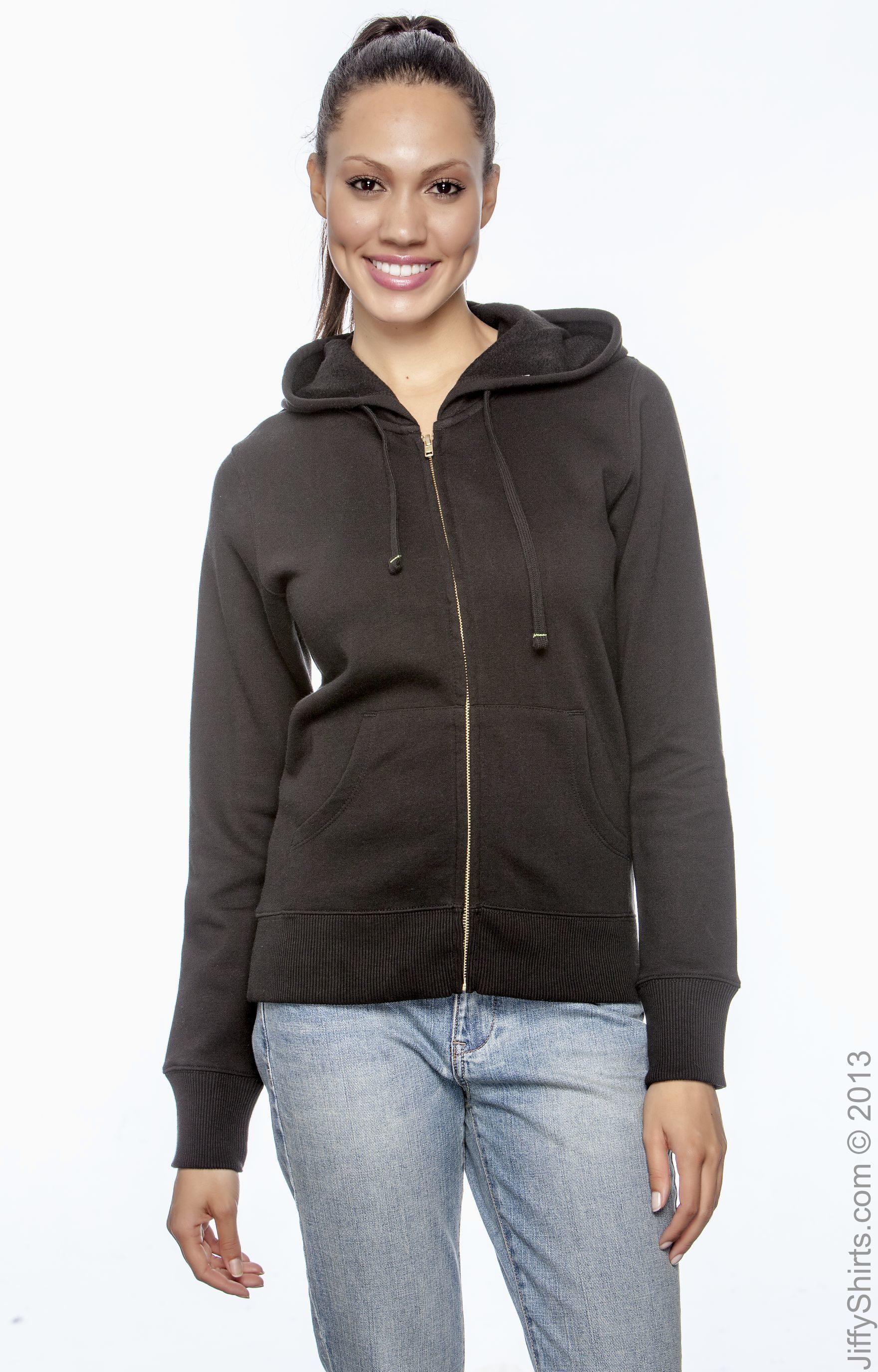 Women's Organic/Recycled Full-Zip Hoodie - Black